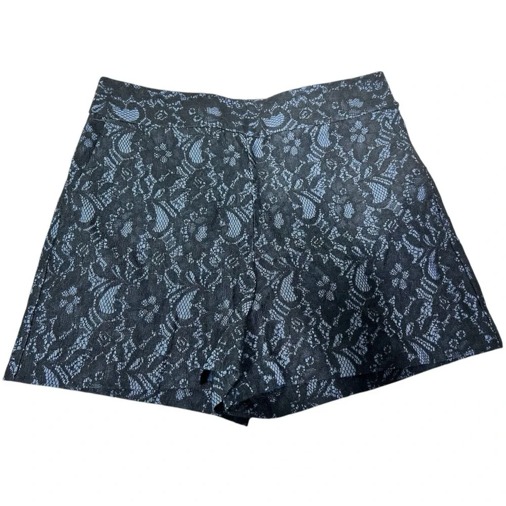 Express Black Navy Lace Shorts Sz 6 Slash Pockets High-Rise Dress Short